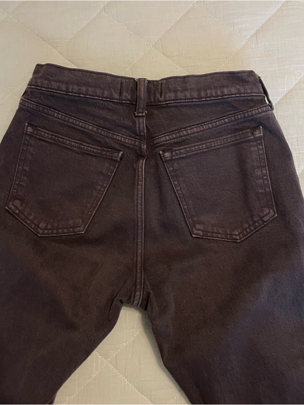 Abercrombie & Fitch Women's Mid-Rise Straight Leg Jeans in Dark Brown - Picture 7 of 8